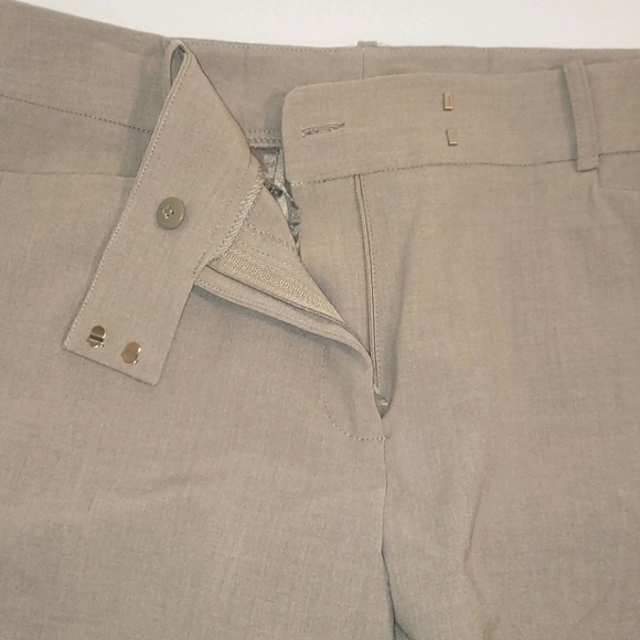 Tahari Wide Leg High Waisted Trousers Khaki Tan Hidden Closure Career Pants 10 - Picture 9 of 16